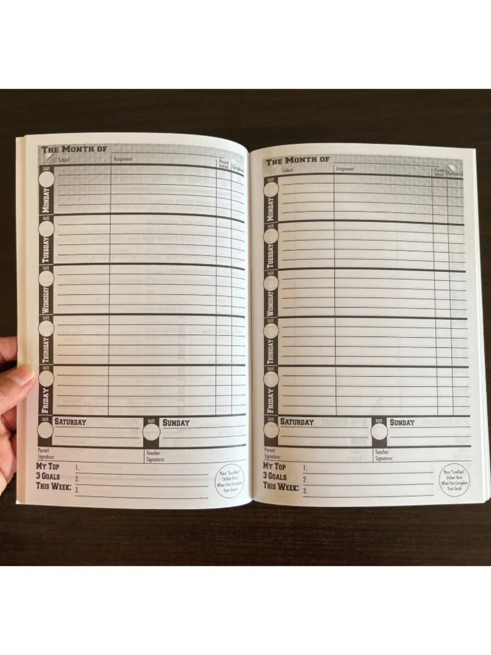 Sun Sales Daily Duties Daily Planner School Planner Subject Paperback Supplies